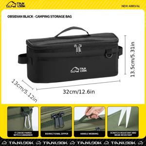 TEMU 탄룩 대용량 야외 캠핑 도구 가방 - 다중 수납공간이 있는 내구성 있는 원단, 휴대용 라운드 토트백, 하이킹 및 캠핑용, 야외 모험용, 블랙, 견고한 손잡이 디자인, 안전 지퍼 클로저, 대용량 화장품 가방, 화장품 가방 대형, 화장품 가방 남성용, 캠핑 용품, 캠핑 용품, 도구 가방, 도구 상자, 도구 벨트, 헤비 듀티 도구 가방