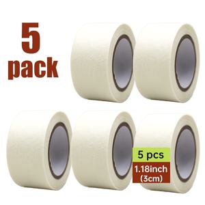 TEMU 3cm 폭, 5롤/10롤 세트 - 방수·내열 고점착 페이퍼 테이프: 자동차 도장 보호, 벽 장식, 실내 유지보수용 화이트 마스킹 테이프