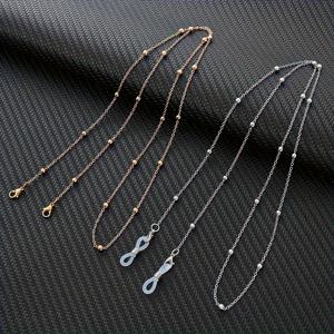 TEMU 금색 또는 은색 메탈 안경 체인 비즈 포함 | 스타일리시하고 심플한, 미끄럼 방지, 여성용 패션 랜야드 | 비즈니스 또는 캐주얼 착용에 적합