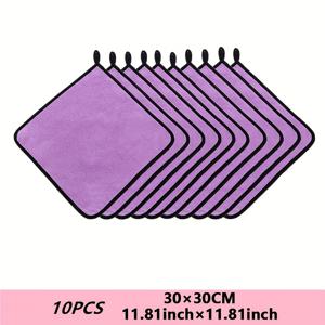 TEMU 10개 마이크로파이버 자동차 세차용 타월, 건조 흡수력 좋은 차량 청소 천, 세차용 물티슈 - 아버지의 날 선물