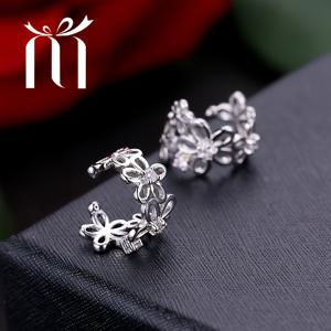 TEMU 2개입 무자국 귀 뼈 꽃 클립형 후프 귀걸이 (지르코니아 포함), 저자극성, , 데이트, 결혼식, 졸업 시즌, 뮤직 페스티벌, 파티에 적합 - 가족, 친구, 자신, 또는 여자친구를 위한 완벽한 선물.