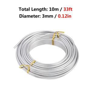 TEMU 33피트 내구성 알루미늄 공예 와이어, 9게이지(3mm) - 조각, 분재 나무, 꽃 장식, 점토 모델, 인형 및 DIY 주얼리 제작용 구부릴 수 있는 두꺼운 금속 와이어, 아노다이징 마감, 주얼리 만들기용 와이어