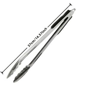 TEMU 1대형 스테인리스 스틸 주방 집게 - 잠금 디자인의 헤비듀티 푸드 집게, 내구성 강한 스테인리스 소재, 내열성, 미끄럼 방지, 요리, 샐러드, 바베큐, 스테이크 그릴링에 적합 - 세척 가능, 대형 사이즈 37cm - 주방 도구, 주방용품, 주방 액세서리, 바베큐 도구