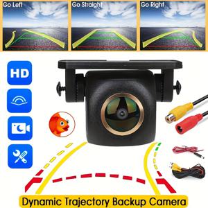 TEMU 풀 HD (720) 광각 후방 카메라 및 어안 렌즈 & 궤적 디스플레이 - SUV, 트럭, RV, 캠퍼용 하드와이어 후방 카메라