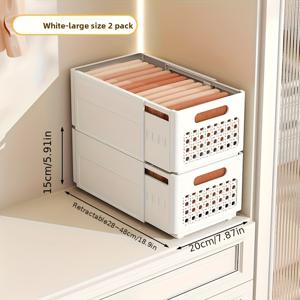 TEMU 2개 세트 PMMJ 확장형 & 접이식 대용량 옷 보관함, 투명 메쉬 패널, 분리형 핸들 플라스틱 정리함 - 속옷, 옷, 옷장 정리에 적합, 바쁜 직장인을 위한 공간절약형 조립 필요: 예