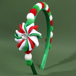 TEMU 1개 여성용 라인스톤 플로럴 헤어밴드 패션 헤어볼 헤어 액세서리 크리스마스 파티용