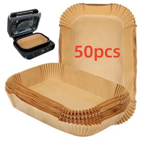 TEMU 닌자 스마트 XL 에어프라이어 일회용 양피지 50장, 직사각형 - 닌자 푸디 및 기타 모델 호환, 쉬운 세척, 파티 필수품|에어프라이어