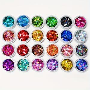 TEMU 24피스 홀로그래픽 글리터 네일 폴리쉬 세트 - 24가지 컬러 시프팅 반짝임 효과, 멀티크롬, 무지개빛, 메탈릭, 글리터 & 홀로그래픽 마감 - 파티, 콘서트, 여행용 네일 아트 , 매니큐어 세트, DIY 네일 폴리쉬 컬렉션 - 혼합 색상, 플라스틱 소재, 글리터, 휴일 이벤트 & 캐주얼 복장용, 생동감 있고 내구성 있는 네일 폴리쉬 세트