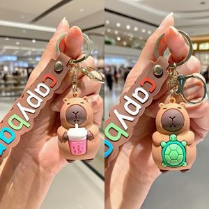 TEMU 2개 세트 귀여운 카피바라 키링 여성용 - 카피바라 모양 가방 장식, 카피바라 프린트, 내구성 있는 카피바라 액세서리 (2개) - 백팩, 열쇠, 지갑용 아기자기한 카피바라 장식 - 독특한 동물 선물