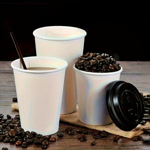 TEMU 커피, 차, 물, 주스 및 음료용 150개 흰색 종이 컵 (8Oz, 뚜껑 없음) - 파티, 결혼식, 생일, 크리스마스 및 할로윈 행사에 적합.