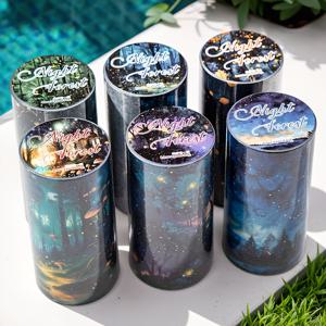 TEMU 6롤/팩 와시 테이프 - 8cm×200cm, 마법의 별이 빛나는 숲 패턴, 생생한 색상과 내구성 있는 접착력. 저널, 플래너, 물병, DIY 공예, 마법의 숲 장식, 자연스러운 스타일 장식, 스크랩북 용품, 플래너 장식, 고품질 종이, 매끄러운 질감, 문구류 액세서리, 장식 스티커, 저널 애호가, 공예 애호가에게 적합