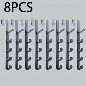 TEMU 8개 세트 드릴 불필요 현관문 후크 - 튼튼한 플라스틱 다기능 후크, 모자, 코트, 가방 보관에 적합 - 공간 절약형 모던 디자인, 기숙사, 캐비닛, 옷장 문에 적합, 스타일의 실용적인 후크, 다용도 후크