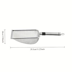 TEMU 스테인리스 스틸 고양이 모래 스크류 (미세 메시 포함) - 규조토 및 호두 모래에 적합, 해변 조개 수집 및 모래 여과에 완벽, 내구성이 뛰어나고 세척이 용이, 고양이 화장실 스크류, 애완 동물 배설물 관리, 모던 펫 액세서리