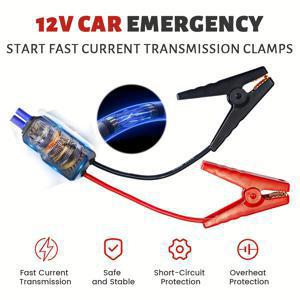 TEMU 12V 차량용 비상 점프 스타트 케이블, 배터리 클램프 스타터 와이어, 전원 연결 클램프, 자동차 부품, 과열 및 단락 보호 기능 설계, 빠른 전류 흐름, 안전하고 신뢰성 있는 제품, 대부분의 차량과 호환 가능