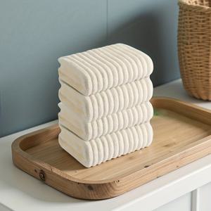 TEMU 4팩 소프트 코랄 타월 - 빠른 건조 목욕 & 핸드 타월, 욕실, 여행, 캠핑용 - 침대보 색상 (털빠짐/색상 손실 없음) - 현대적인 직사각형 타월