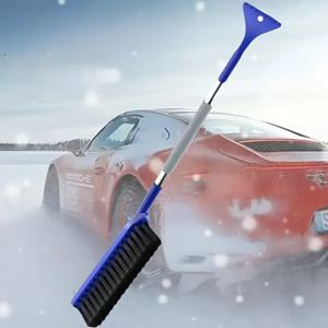 TEMU 2-in-1 자동차 눈삽 & 얼음 제거기 - 고강도 겨울용 눈치우기 도구, 인체공학적 폼 핸들, 고강도 얼음 제거 첨부품, 자동차, 차도, 인도용 - 간편한 보관 및 유지관리, 투인원 눈삽
