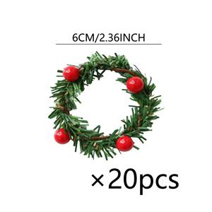 TEMU 10개/20개 인조 소나무 잎 & 빨간색 베리 냅킨 링 - 골드 액센트가 있는 사실적인 플라스틱 크리스마스 화환, 전기 불필요, 테이블 장식, 결혼식, 파티, 집, 또는 선물, 크리스마스 장식에 적합, 인조나무 대형, 가짜식물