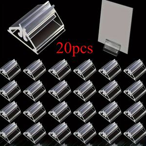 TEMU 20개 투명 아크릴 카드 디스플레이 스탠드, 홈 데스크탑 사진, 명함 디스플레이, 사무실 책상 이름표, 정보 카드 디스플레이, 전시회, 파티 등에 적합. 컴팩트하고 심플한 디자인, 공간 절약, 크리스마스, 새해, , 파티 행사를 위한 아이템 디스플레이 향상