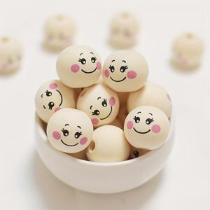 TEMU 50개 대형 20mm 얼굴 나무 구슬 - 매끄러운 구형 나무 공 DIY 공예, 주얼리 만들기, 크리스마스 장식, 천사 머리, 키체인 & 액세서리용 - 공예용 대량 나무 구슬