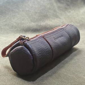 TEMU 스파이럴 선물 | 대용량 정품 가죽 펜 - 원형 실린더 보관 - 빈티지 스타일 연필 상자 - 메이크업 정리함, 여행 필수품, 컴팩트 정리함, 스타일리시 파우치, 튼튼한 구조, 연필 케이스, 메이크업 파우치