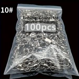 TEMU 50/100개 B형 퀵 커넥터 - 고 인장 강도, 다양한 크기 (2#, 4#, 6#, 8#, 10#), 휴대용, 다양한 낚시 시나리오에 적합, 낚시 장비, 낚시 장비, 낚시 태클, 낚시 태클 상자