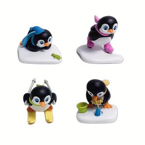 TEMU 4개 스키 리틀 펭귄 수집용 피규어 - PVC 공예 미니어처 풍경 장식, 가정 & 사무실 장식, 자동차 대시보드 장식품, 크리스마스, 할로윈, 추수감사절, 부활절, 하누카, 주방, 욕실, 거실, 침실