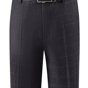 TEMU 남성용 두꺼운 가을/겨울 체크 비즈니스 바지, 트위드 주름방지 다림방지 비즈니스 팬츠, 슈퍼 매달림 캐주얼 수트 바지, 중년 남성 스트레이트핏 정장 바지|냉장고바지|남자바지|바지