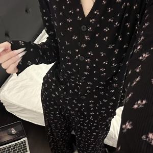 TEMU 여성용 일본식 플로럴 스위트 파자마, 2025 봄/가을 신상 프렌치 스타일 고급 라운지웨어 세트, 야외 착용 가능