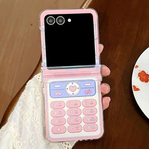 TEMU 폰 케이스: 크리에이티브 Y2K 라이트 레드 전화기 패턴 갤럭시 Z 플립7 Z 플립 6 Z 플립5 4 Z플립 3 5G 힌지 보호 하드 커버