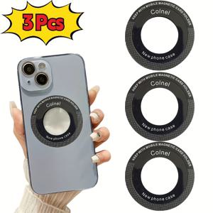 TEMU 3/6/12개 휴대폰 스탠드 패치 (메탈 링 포함, Magsafe 마그네틱 링용) - 내구성 좋은 알루미늄 합금, 녹 방지, 마그네틱 차량 거치대, 무선 충전, 차량용품 내부, 차량용품 외부, 차량용품에 적합|맥세이프|맥세이프거치대