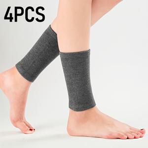 TEMU 4개 여성용 보온 레그 워머 - 두꺼운 겨울 발목 & 종아리 보호, 부드럽고 신축성 있는 원단, 단색 () - 추운 날씨 발 & 종아리 지지, 손세탁 가능, 야외 활동용, 여성용 레그 워머, 추운 날씨 장비, 튼튼한 구조