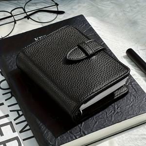 TEMU 탄성 잠금 장치, 골드 스냅 및 펜 루프가 특징인 미니 다이어리 - 여행에 적합한 컴팩트한 저널, 플래너 및 액자 - 내구성이 뛰어난 휴대용 보관 폴더 (커버 외관), 문구류, 저널링 자료, 노트북 및 다이어리