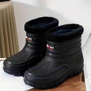 TEMU 남성용 헤비 듀티 겨울 스노우 부츠 - 슬립온 보온 단열 방한 부츠, 두꺼운 EVA 밑창, 사계절 접지력 트레드 & 쿠션 깔창 - 하이킹, 아웃도어 애호가, 내구성 있는 구조, 견고한 디자인, 아웃도어 신발