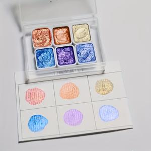 TEMU 1미니 세트 - 전문가용 아트 - 6색 진주 수채화 미니 페인팅 컬러 박스, 중국화, 탱카, 서예에 적합 - 컴팩트 투명 보관함 - 여행 및 일상 사용에 이상적 - 부활절, 죽은 자의 날, 할로윈, 추수감사절, 크리스마스, 가을, 개학 시즌 선물로 완벽한 다기능 미술 용품 미니 세트|캘리그라피