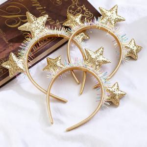 TEMU 3개 세트 반짝이는 별 머리띠 - 우아한 레트로 유럽 스타일 펜타그램 헤어 액세서리, 크리스마스 파티, 새해 전야, 프롬에 적합 - 휴일 선물용 머리띠 (3개 세트)|머리띠