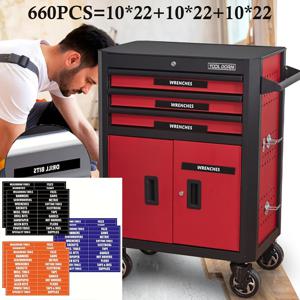 TEMU 660개 (30장) 헤비듀티 공구 라벨링 시스템 - ToolFroe 및 일반 공구 캐비닛 호환 - 산업용 공구함 정리 시스템 (블랙/오렌지/블루 라벨 포함), 작업장 및 공장용 공구 관리 시스템