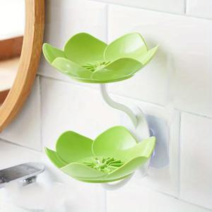 TEMU 로터스 비누 거치대용 쉬운 설치 육각형 - 이중층, 드릴 없는 벽걸이 욕실 정리, 크리스마스/할로윈 선물 장식