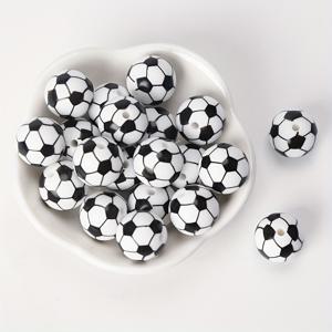 TEMU 30pcs 스포츠 실리콘 비즈 15mm 타원형 야구 소프트볼 축구 농구 배구 테니스 비즈 쥬얼리 만들기 DIY 키 가방 전화 체인 팔찌 목걸이 공예 용품