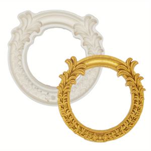 TEMU 바로크 레이스 사진 프레임 실리콘 몰드 케이크 장식용 - BPA 프리, 식품 등급 DIY 베이킹 도구 & 레진 비누 제작 액세서리, 라운드, 레이스 케이크 몰드, DIY 베이킹, 주방 베이킹 액세서리