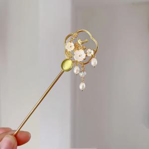 TEMU 1PC 플로럴 비드 술 털핀, 우아한 앤티크 스타일 여성 헤어 액세서리 할로윈 드레스 업, 생일, 어머니의 날 선물