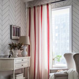 TEMU 1pc 모던 세미 쉬어 커튼 패널 - 기계 세척 가능한 빨간색과 흰색 도시 테마 봉 삽입 드레이프리 다양한 방 유형 - 장식적인 올 시즌 폴리에스테르 창문 처리|커튼봉