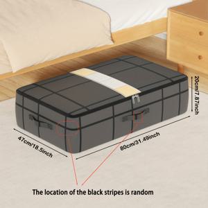 TEMU 1개 침대 밑 수납 가방, 부직포 재질, 의류 보관 상자, 가정용 대용량, 침실 옷, 이불, 장난감 보관에 적합, 옷장 정리, 이사 정리, 수납의 미친 마법.