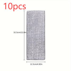 TEMU 10개입 마이크로파이버 대걸레 교체 패드 - 세탁 가능, 재사용 가능한 평면 바닥 청소용 머리, 물걸레 및 먼지 제거, 홈 & 오피스 용품용 간편 부착 대걸레 천