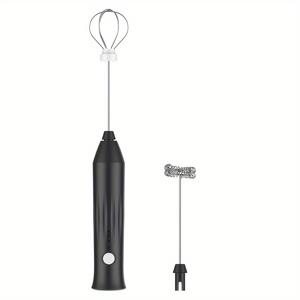 TEMU 3단 속도 조절 충전식 핸드헬드 밀크 포머 - 스테인리스 스틸 블렌더가 장착된 전기 거품기, 커피, 마치, 라떼, 카푸치노, 핫초콜릿에 적합 - USB 전원 주방 도구.