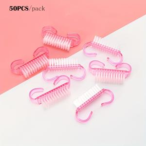 TEMU 50개 CUPCICI 미니 뿔 모양 네일 클리닝 브러쉬 - 멀티컬러 (핑크, 블루, 퍼플, 화이트) 무향 에르고노믹 그립, 부드러운 먼지 제거용 고급 솔 - 홈 & 살롱용 매니큐어 & 페디큐어 도구, 뿔모양 디자인, 고품질 브러시