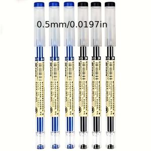 TEMU 6개/7개 일본식 미세한 펜촉 젤펜 세트, 0.35/0.5mm 젤잉크 볼펜, 플라스틱 소재, 학교 및 사무실용, 부드러운 필기 - 검정, 파랑, 빨강 잉크 문구용품