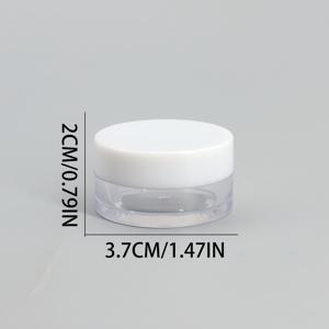 TEMU 12개 5g 빈 투명 플라스틱 루스 파우더 박스, 화이트 퍼프, 스크류 캡, 아이 섀도우 및 허니 파우더용 휴대용 여행용 화장품 포장