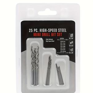 TEMU 25개 초미세 미니 스파이럴 드릴 비트 세트, 모델 제작, 비즈, 호박, 올리브 씨드릴링 도구용