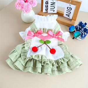 TEMU 강아지용 사랑스러운 펫 체리 드레스, 여름을 위한 요크셔 테리어와 말테즈용 완벽한 드레스, 비숑, 포메라니안, 테디 옷을 위한 스타일을 특징으로 합니다.