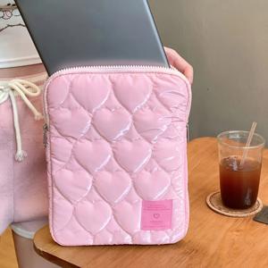 TEMU 10/11인치, 맥북 13/14인치 및 .6인치 노트북 케이스와 호환되는 귀여운 하트 자수 태블릿 슬리브